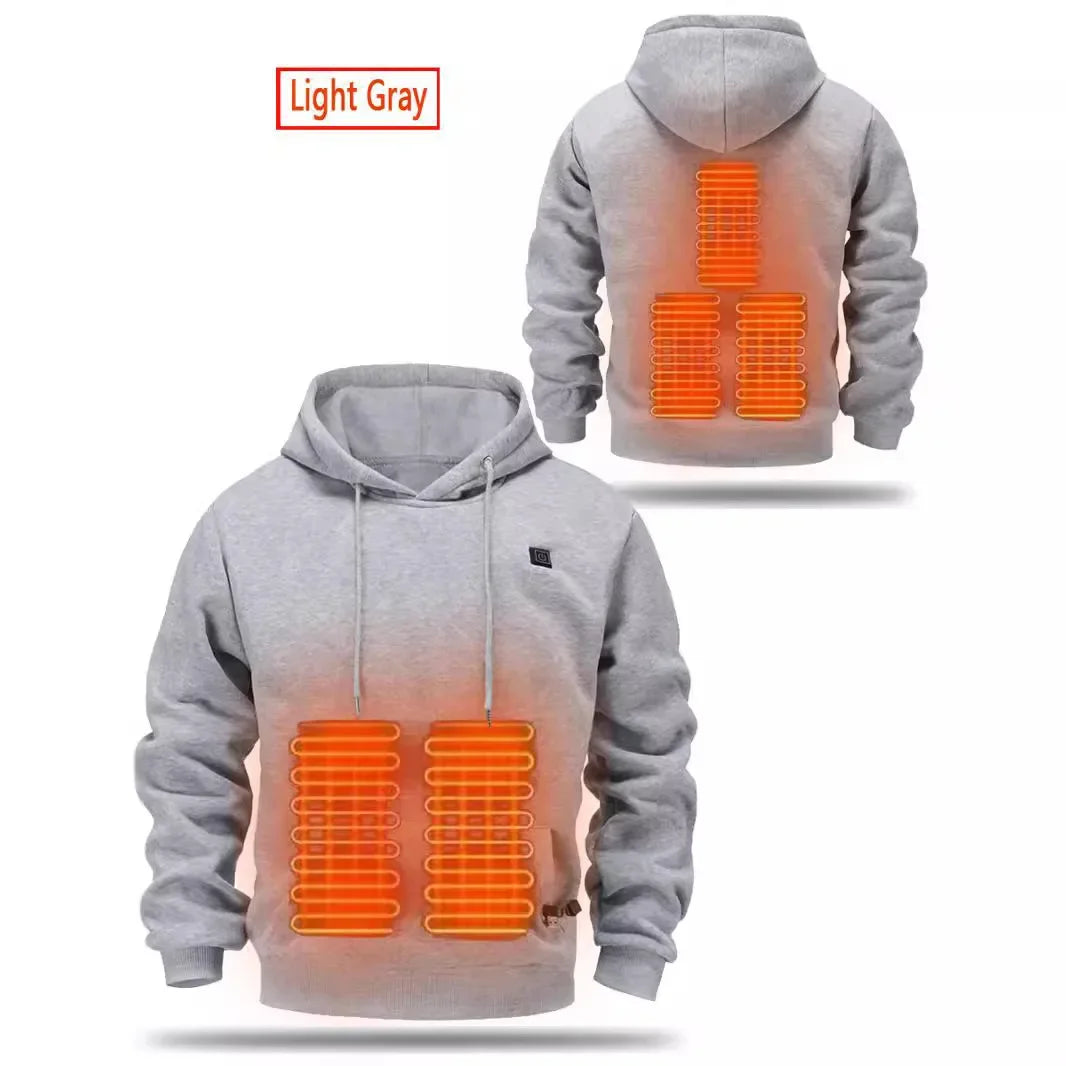 Aurico™ Cross-Border Men's USB Heated Fleece-Lined Sweatshirt